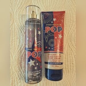 NEW Bath & Body Works Limited Edition Firecracker Pop 2 PC Full Size Set